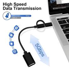 USB 母頭轉 Micro USB 與 USB-C 公頭 OTG 轉接線 | USB 2.0 數據傳輸轉換器，相容 Android 裝置、滑鼠、鍵盤、相機、讀卡機，適用於 Sasun、MBook、Phone 15 Pro Max、Pad Pro Air - 彩色 - 查看 3