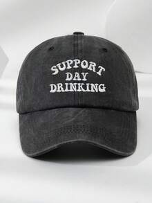 1件女款 SUPPORT DAY 刺繡戶外休閒時尚可調尺寸防曬熱門復古街頭風個性化四季水洗棒球帽，適合日常配戴 - 支援刺繡 - 查看 20