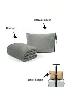 Premium Soft Travel Blanket & Pillow Set, Airplane Blanket, All-Function Travel Blanket, Resting Blanket, Premium Textured Travel Neck Pillow, With Boarding Luggage Strap And Backpack Clip, Suitable For Car, Airplane, Airport, Camping And Other Travel Essentials - One Size Fits All - View 17