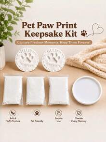 4pcs White Soft Clay DIY Pet Owner Keepsake Cat Dog Paw Print - 4 Pieces - View 8
