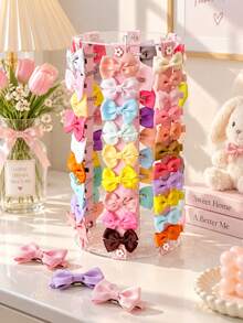Large Capacity Bow Hair Clip Storage Rack & Hair Clip Organizer, Acrylic Hair Accessory Display Stand, Suitable For Bows, Hair Clips And Hair Pins, Girls Bedroom Vanity Storage Rack - Multicolor - View 3
