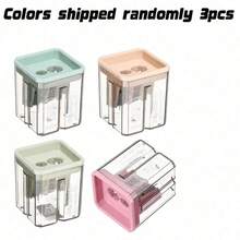 Cartoon Pencil Sharpener, Simple Dual-Hole Pencil Sharpener, Small Portable Pencil Sharpener - Multicolor - View 8