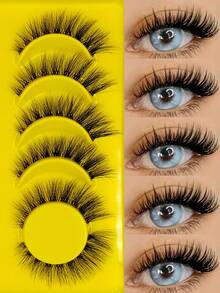 Sibeuna 6 Pairs Cat Eye False Eyelashes, Soft Transparent Stem, Extended Tail, Natural Style, Suitable For Autumn/Daily Wear, Beginner Friendly - Black - View 6