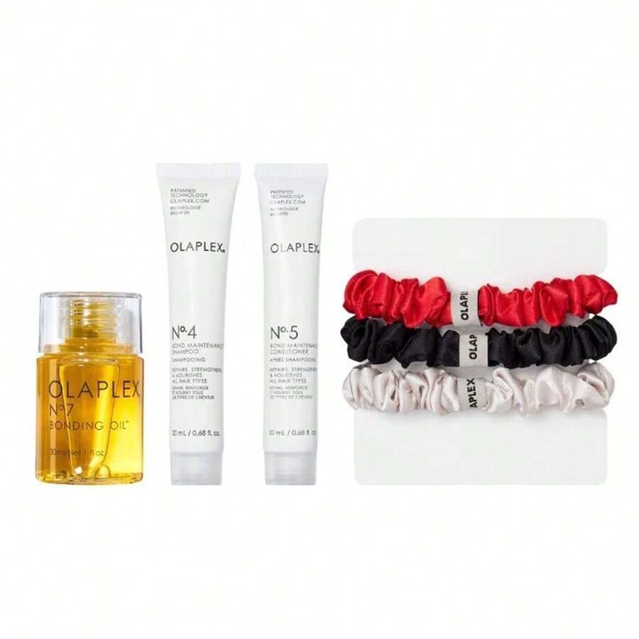 Olaplex 強韌亮澤基礎護理套組，含洗髮精、護髮素、鍵結護髮油、髮圈 - 四件套 - 查看 1