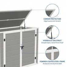 42 Cu Ft Resin Outdoor Storage Outdoor Storage Unit – Lockable, Weatherproof & UV-Protected Horizontal Cabinet For Trash Cans, Garden Tools, Patio & Pool Accessories - A - View 8