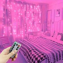 LED Remote Control String Lights, Hanging Curtain Lights, 8 Flashing Modes, Fairy Lights, Suitable For Christmas, Halloween, Holiday Parties, Garden Backyard String Lights, Outdoor String Lights - USB Curtain Light - View 17
