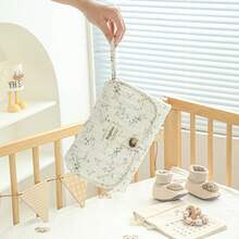 Tas Popok Berbahan Quilted, Tas Popok Genggam, Alas Ganti Popok Motif Bunga, Alas Ganti Popok untuk Perjalanan, Cocok untuk Bayi Laki-laki dan Perempuan Baru Lahir, Perlengkapan Bayi - MultiWarna - View 5