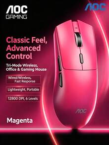 GM230 Tri-Mode Gaming Mouse, Multiple Colors Available, Wireless Bluetooth Lightweight Desktop & Laptop Gaming Mouse, AOC GM230 Red, Tri-Mode Gaming Mouse - View 14