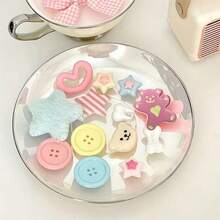 14pcs Dopamine Color Button Shoe Charm Set | DIY Detachable Cartoon Shoe Charms Cute Decorative Shoelaces - Multicolor - View 3