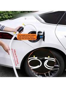 Manual Siphon Fuel Transfer Pump, Hand-Crank Fuel Pump, Portable Manual Liquid Extractor, Equipped With Leak-Proof Stainless Steel Pipe Clips And Corrugated Hose, Suitable For Gasoline, Diesel, Engine Oil, Water Transfer For Cars - Multicolor - View 3