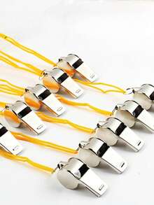 4pcs Wholesale Lanyard Metal Whistles, Referee Whistles, Emergenc - Multicolor - View 1