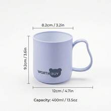 Plastic Tea Cup, Reusable Coffee Mug With Wave Handle, Unbreakable PP Water Cup, Matte Two-Tone Milk Cup, Portable Mouthwash Cup For Student School Office - Multicolor - View 11