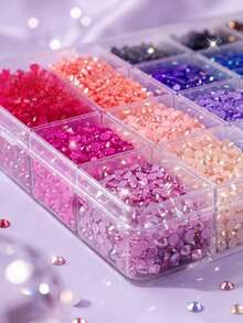 Set Mewah Rhinestone Resin Jelly Datar 40 Warna, 30.000 Buah Rhinestone Resin dengan Kit Aksesori Lengkap DIY, Paket Bahan DIY Buatan Tangan, Cocok untuk Topi DIY, Dekorasi Rhinestone Gelas Air, Lukisan Berlian, Serbaguna - Warna-warni A - View 5