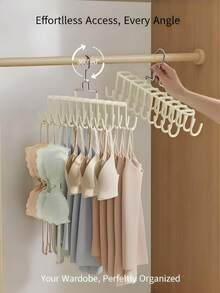 1/2pcs---20-Hook Multi-Function Hanger 5pcs, 360° Rotating Multi-Purpose Wardrobe, Balcony, Doorway Storage Rack, Closet, Space-Saving Heavy Duty Organizer, Sturdy Hooks For Coats Towels Bags, Entryway Laundry Dorm, Mother's Day Father's Day Gift - Multicolor - View 5