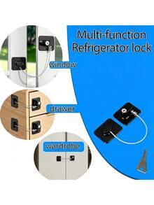 1pc No-Drill Window Lock, Multi-Function Cabinet/Door/Window/Refrigerator Lock, Home Decor Gift - Multicolor - View 6
