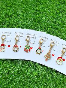 6/12 Sets Christmas Keychain Pendants, Thank You Theme Pocket Hug Gift Set, Unique Thank You Gift, Memorial Gift, Friendship Gift, Cute Pendant, Suitable For Coin Purse, Backpack And Car Key Decoration - Multicolor - View 3