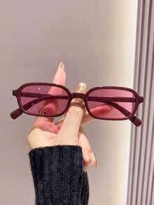 1 Pair Women's Fashion Rectangular Sunglasses, Modern Style, Suitable For Vacation, Party, Daily Life, Fits All Face Shapes. - Multicolor - View 2