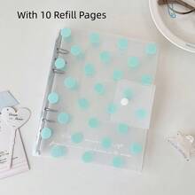 1pc INS Style Polka Dot Snap Button A5 Loose-Leaf 4-Grid Photo Card Album, With 10 Inner Pages Highly Attractive Photo Album Card Holder - Multicolor - View 12