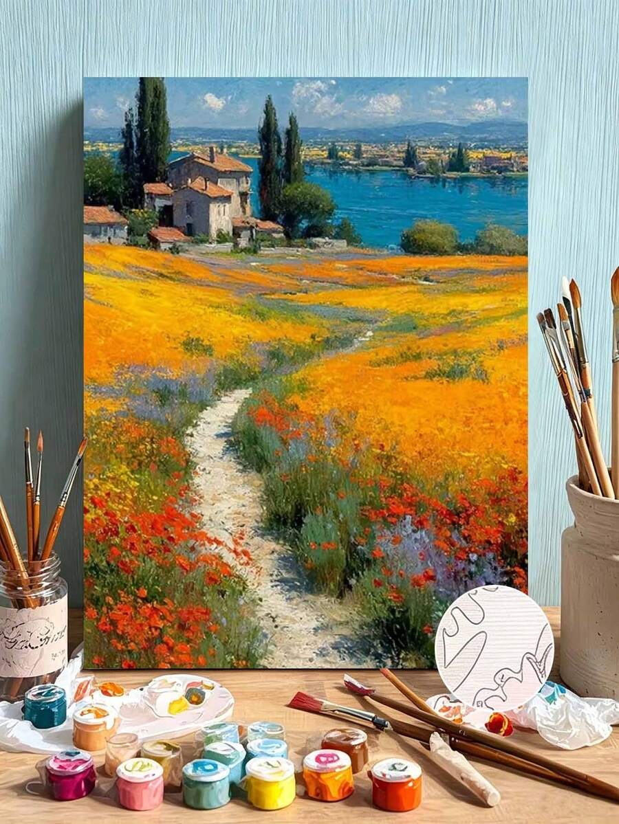 1 Set Of Digital Oil Painting Set, Suitable For Beginners, Pastoral Style-Adult Beginner Set, Birthday Gift, Anniversary Gift, Holiday Gift, Home Decoration. - A - View 1