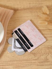 Fashionable Women's Bow Printed Short Wallet With Large Capacity For Card Storage, Coin And Credit Card Storage, Perfect For Outdoor Use - Pink - View 7
