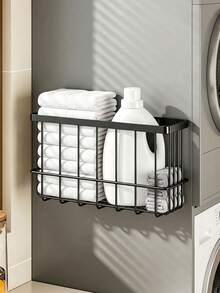 Magnetic Refrigerator Storage Rack-A Drill-Free, Wall-Mounted Basket Designed For The Side Of The Fridge. It Offers High Capacity And Space-Saving Storage For Items Such As Plastic Wrap, Straws, Seasoning Bottles, And Kitchen Paper Towels. - Multicolor - View 11