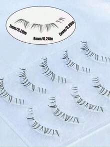 5 Pairs Transparent Stem Natural Style False Eyelashes, Japanese Anime Style Exaggerated DIY Cosplay Lower Eyelashes, Reusable, Suitable For Women And Girls, Comfortable Strip False Eyelashes - Multicolor - View 7