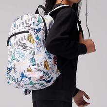 Nike Jordan Graffiti Large Capacity Zipper Backpack Polyester School Bag Unisex Couple Style White - White - View 5