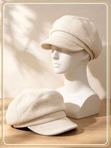 1pc Women's Beret Hat, Casual Polyester Fiber, Versatile For Daily Wear And Outdoor Use - Multicolor - View 1
