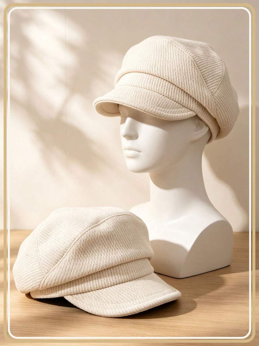 1pc Women's Beret Hat, Casual Polyester Fiber, Versatile For Daily Wear And Outdoor Use - Multicolor - View 1