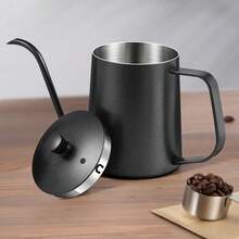 350ml/600ml Stainless Steel Coated Coffee Pour Over Kettle - Black - View 1