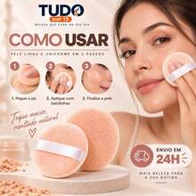 Esponja Puff para Pó Facial com Alça Macia para Maquiagem - 1 - Visão 5