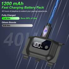 Xb Ox Series X/S Controller Battery Pack - Precise Battery Level Display - Fast Charging Does Not Damage The Controller - Rechargeable Up To 2000 Times For Gaming Accessories - Black - View 7
