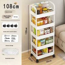 Multi-Layer Gap Storage Cart, Slim Independent Rolling Storage Rack, Suitable For Small Spaces, Refrigerator Side Storage Rack, Kitchen Bathroom Miscellaneous Storage Portable Cart, Home Space-Saving Storage Accessory - Multicolor - View 11