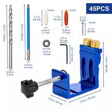 Pocket Hole Jig Kit 3-In-1 Metal Dowel Jig 15° Drilling Guide For Wood DIY - A - View 6