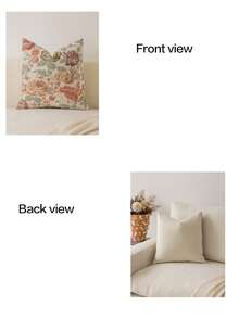 1pc Modern Pastoral Country Style Minimalist Chenille Jacquard Thick Soft Washable Machine Washable Hidden Zipper Pillowcase Suitable For Sofa Bedroom Living Room Home Decor - American Farmhouse Floral - View 4