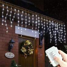 1 buah Lampu Hias Bentuk Es Berwarna Putih Hangat 45/80/96/150 LED 8 Fungsi Bertenaga Baterai dengan Kontrol Tombol, Dekorasi Halloween, Dekorasi Pohon Natal, Pesta Ulang Tahun, Pernikahan, Tahun Baru, Lampu Hias Dalam dan Luar Ruangan - Kotak baterai, lampu bar es - View 6