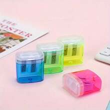 8pcs Handheld Dual-Hole Colored Pencil Sharpeners, Portable Pencil Sharpeners, Suitable For Classroom, Office, Christmas Gift Choice, Back To School/Back To School Season/Halloween/Christmas Essential - Multiple Styles - View 8