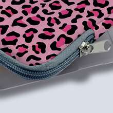 4-Color Leopard Print Laptop Bag/Briefcase - Made Of Soft Fabric, Compatible With Various Laptop And Tablet Devices, Equipped With External Zipper Pocket And Fixed Handle, Large Capacity Storage, Combines Protection And Portability, Suitable For Work, Study And Travel, Essential For Daily Commute - Grey - View 7
