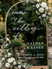 Custom Mirror Sticker Wedding Seating Chart Sticker - Wedding Decoration DIY Wedding Sticker - Seating Chart Mirror Sticker Welcome To Wedding Mirror Sticker - Custom Mirror Letter Sticker Decal - Just Married - Wedding Marriage Decoration/Modern Wedding Welcome Sign - Multicolor - View 1