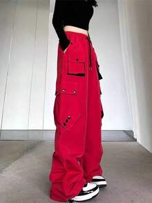 Women Pants - Red - View 2