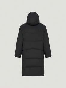 Adidas Men's Lightweight LONG DOWN JACKET 600-Fill Water-Resistant Windproof Warm Long Duck Down Coat KG8201 - Black and White - View 3