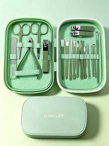 VCHOSE 18pcs Nail Care Set, New Combination Design, Nail Clipper, Cuticle Scissors, Nail File Set With Premium Portable Travel Case, Gift For Boyfriend And Men, Suitable For Home, Office And Travel - Multicolor - View 12