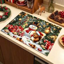 1pc Dish Drying Mat, Coffee Machine Mat, Christmas Pattern Dish Drying Mat, Christmas Atmosphere Tabletop Protector Mat, Christmas Theme Holiday Decoration Mat, Multi-Purpose Drying Mat, Home Gift, Tabletop Decor - XYLSD-1132 - View 5