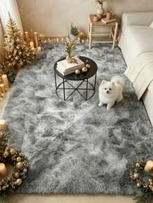 1pc Light Gray Tie-Dye Shaggy Rug, Fluffy Carpet, Ins Style, Comfortable Soft Rug, Decorative Rug, Floor Mat, Carpet, Living Room Rug, Area Rug, Large Rug, Bedroom Rug, Universal Rug - Multicolor - View 3