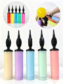 1pc Manual Balloon Air Pump, Portable Handheld Inflator, Suitable For Birthday Party, Wedding, Celebration, Reusable Air Pump, Applicable For Balloons, Inflatable Mattress, Pool Toys, Lightweight Party Supplies, Event Decoration - Multicolor - View 1