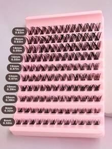 Asiteo 120pcs D Curl Fluffy Cluster False Eyelashes, Thin Crossed Daily Makeup Look, High Capacity Reusable Single Cluster False Eyelashes, Suitable For Home Use - D - View 2