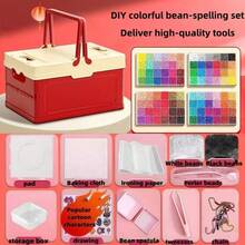 48 Colors Mini 3D Pixel Beads Puzzle Beads Handmade Craft Decoration Making High Quality Beads, DIY Beading Set Includes Base Plate, Iron-On Paper, Beading Pen, Storage Box, Tray, Spoon, Tweezers, Mini Iron-On Beads, DIY Handmade Material Kit, Suitable For Keychain Making And Creative Handicrafts | Odorless Material | Suitable For Beginners And Craft Enthusiasts | Creative Art Handmade Materials - Multicolor - View 2
