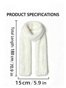 Faux Fur Scarf For Women, Luxury Fluffy Long Neck Wrap, Elegant Plush Scarf, Winter Warm Accessory For Coat Matching - Multicolor - View 4
