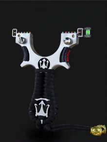 Stainless Steel Slingshot, Suitable For Outdoor Hunting And Target Practice, Heavy-Duty Hunting Slingshot With Rubber Bands, Random Rubber Band Color, Random Leather Pouch Color, Shape, And Size - A - View 9