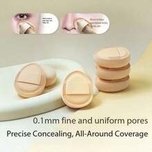 5/3/1pc Small Milk Cotton Marshmallow Thickened Powder Puff, 0.1mm Fine Hole Fingertip Powder Pad, Good Fit Without Absorbing Powder, Precise Concealing For Detail Areas, Suitable For Under Eyes, Nose Creases And Eye Corners - Multicolor - View 6